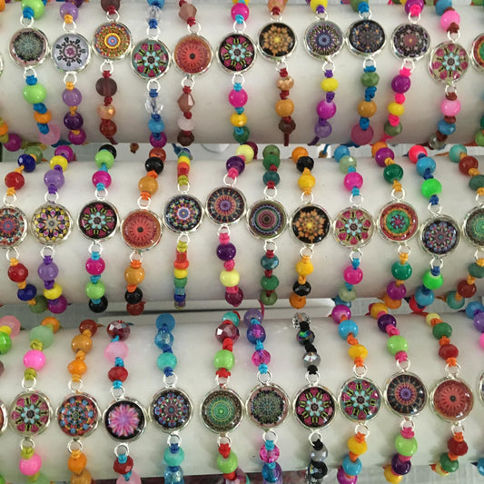 SURPRISE Mandala Nylon with Crystal Beads bracelet