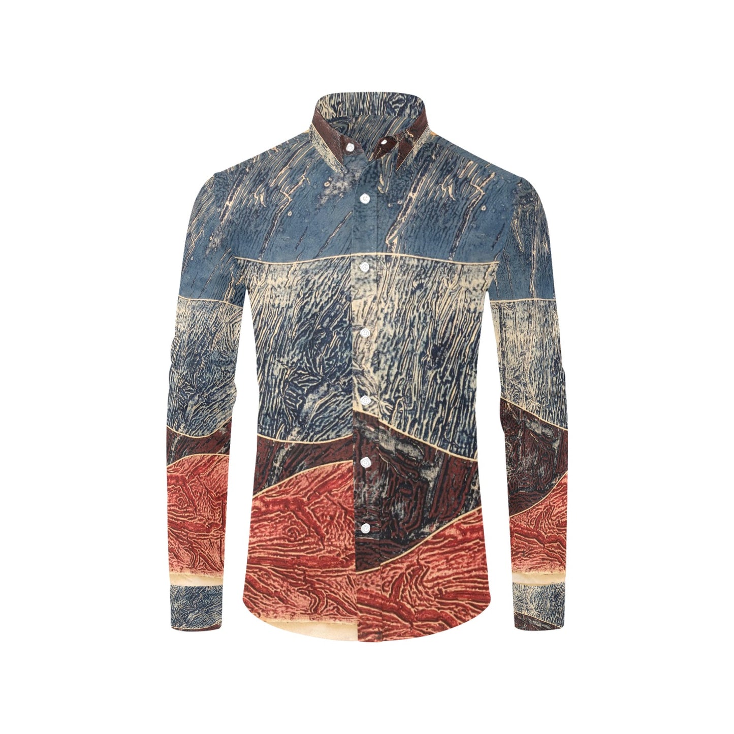 Paisaje Fragmentado I - Men's All Over Print Long Sleeve Shirt(Model T61)