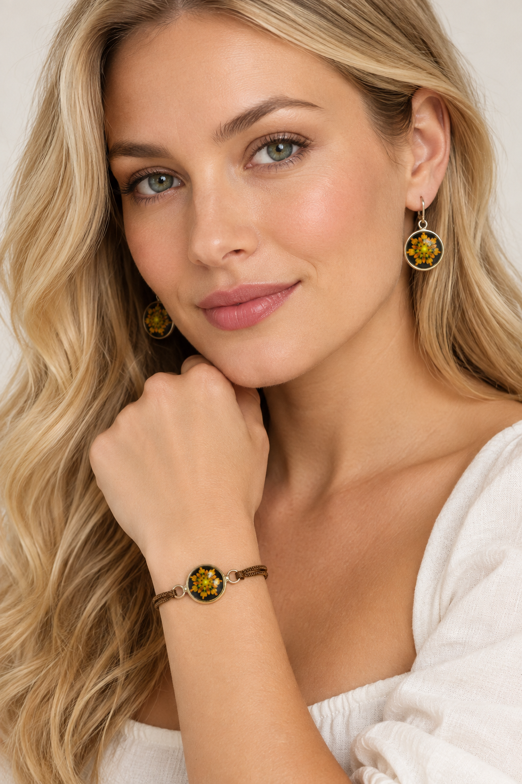 Mandala bracelet and earrings