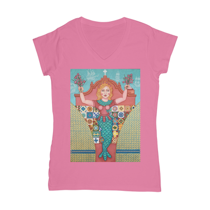 PUERTO RICO MERMAID Classic Women's V-Neck T-Shirt