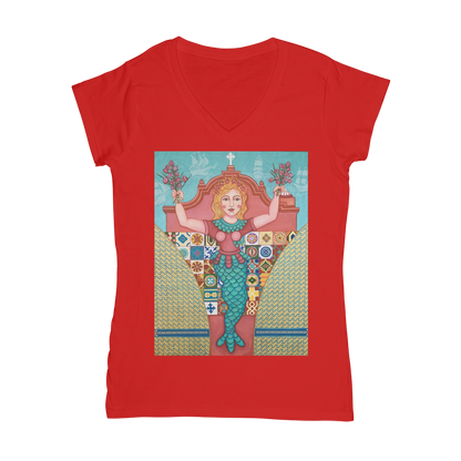 PUERTO RICO MERMAID Classic Women's V-Neck T-Shirt