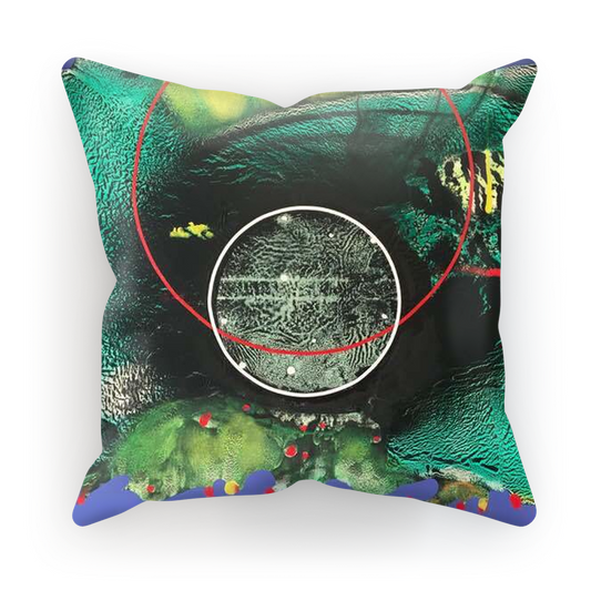 COMPOSICION MICROSCOPICA EN VERDE Y AZUL Sublimation Cushion Cover