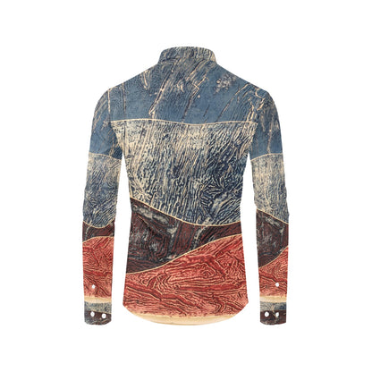 Paisaje Fragmentado I - Men's All Over Print Long Sleeve Shirt(Model T61)