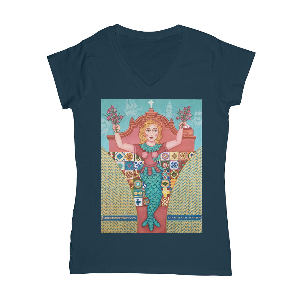 PUERTO RICO MERMAID Classic Women's V-Neck T-Shirt