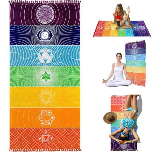 Rainbow Chakra Yoga Blanket