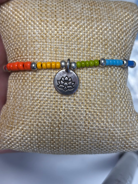 CHAKRA  BRACELET with Lotus charm