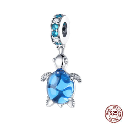 925 Sterling Silver Blue Ocean Charms Fit Pandora