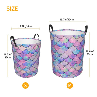 Mermaid Scales Folding Clothing Bucket