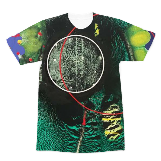 COMPOSICION MICROSCOPICA EN VERDE Y AZUL Premium Sublimation Adult T-Shirt