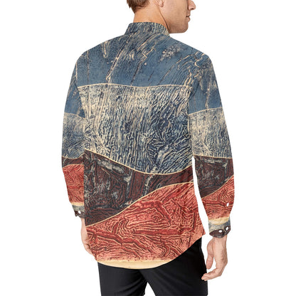 Paisaje Fragmentado I - Men's All Over Print Long Sleeve Shirt(Model T61)