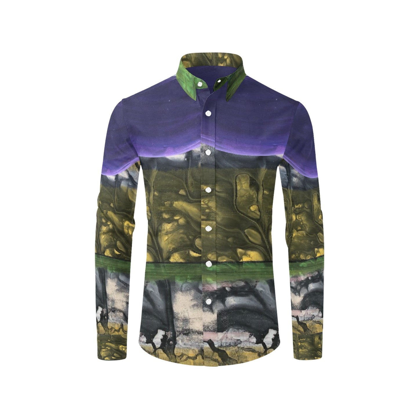 Paisaje Submarino II - Men's All Over Print Long Sleeve Shirt(Model T61)