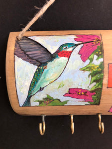 Artesanía -  Dios bendiga este hogar - colibrí