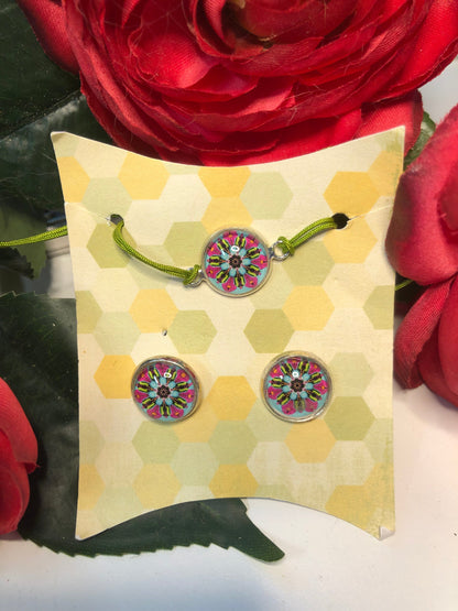 Mandala bracelet and earrings