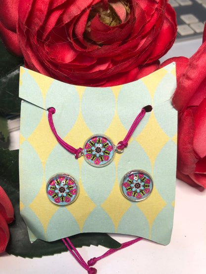 Mandala bracelet and earrings