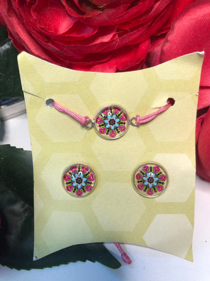 Mandala bracelet and earrings