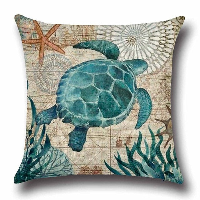 Vintage Nordic Ocean Cushion Cover 43cm