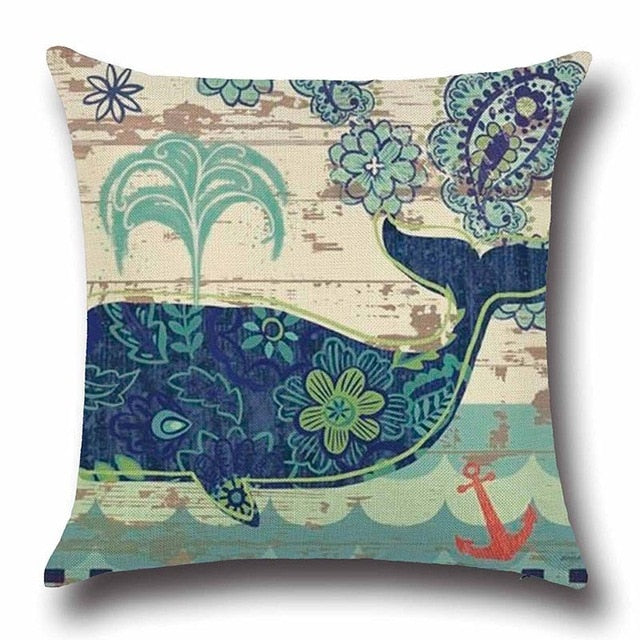 Vintage Nordic Ocean Cushion Cover 43cm