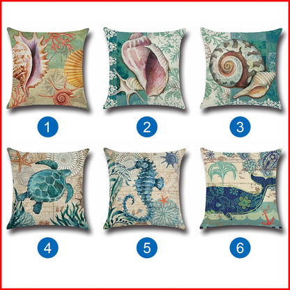 Vintage Nordic Ocean Cushion Cover 43cm
