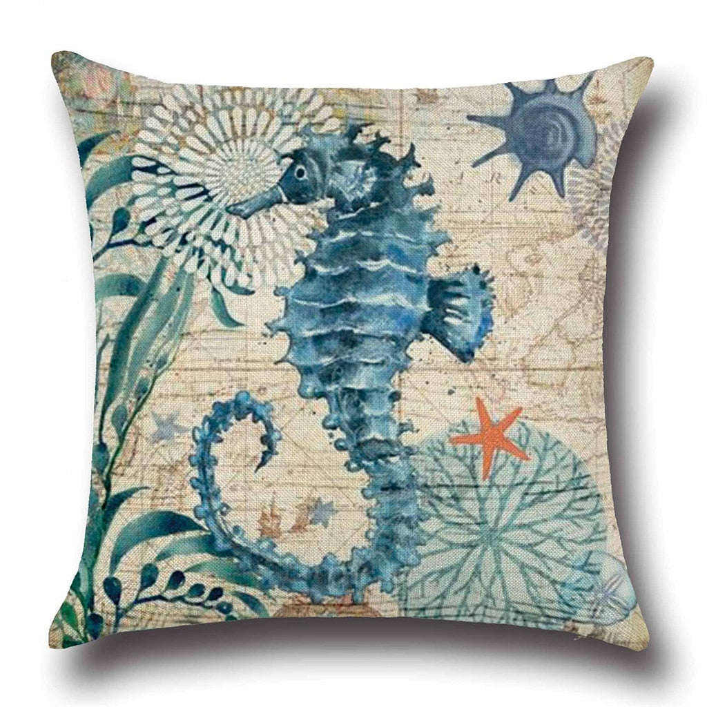 Vintage Nordic Ocean Cushion Cover 43cm