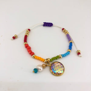 CHAKRA  BRACELET with pearl charms