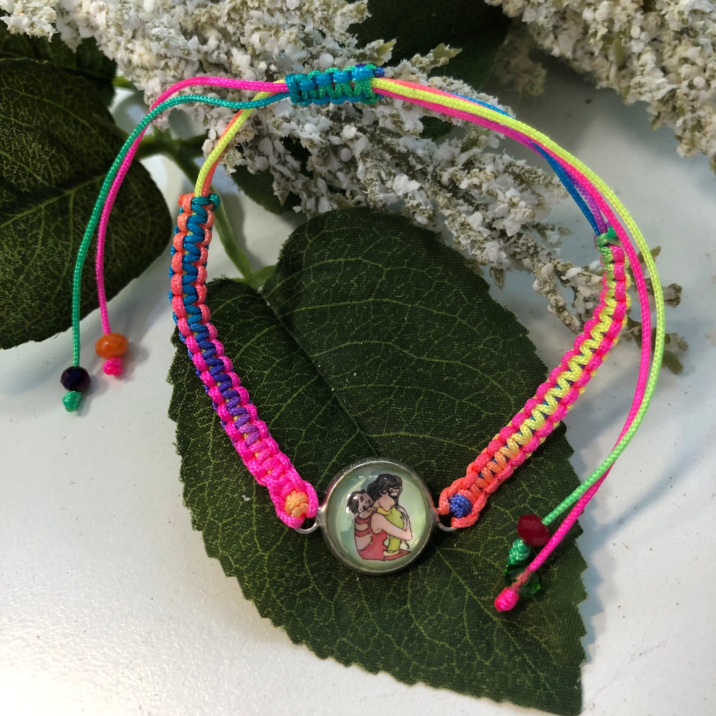 Mom and baby colorful Macrame bracelet