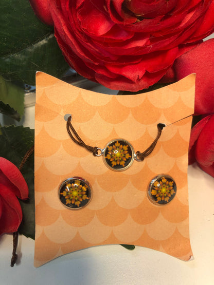 Mandala bracelet and earrings