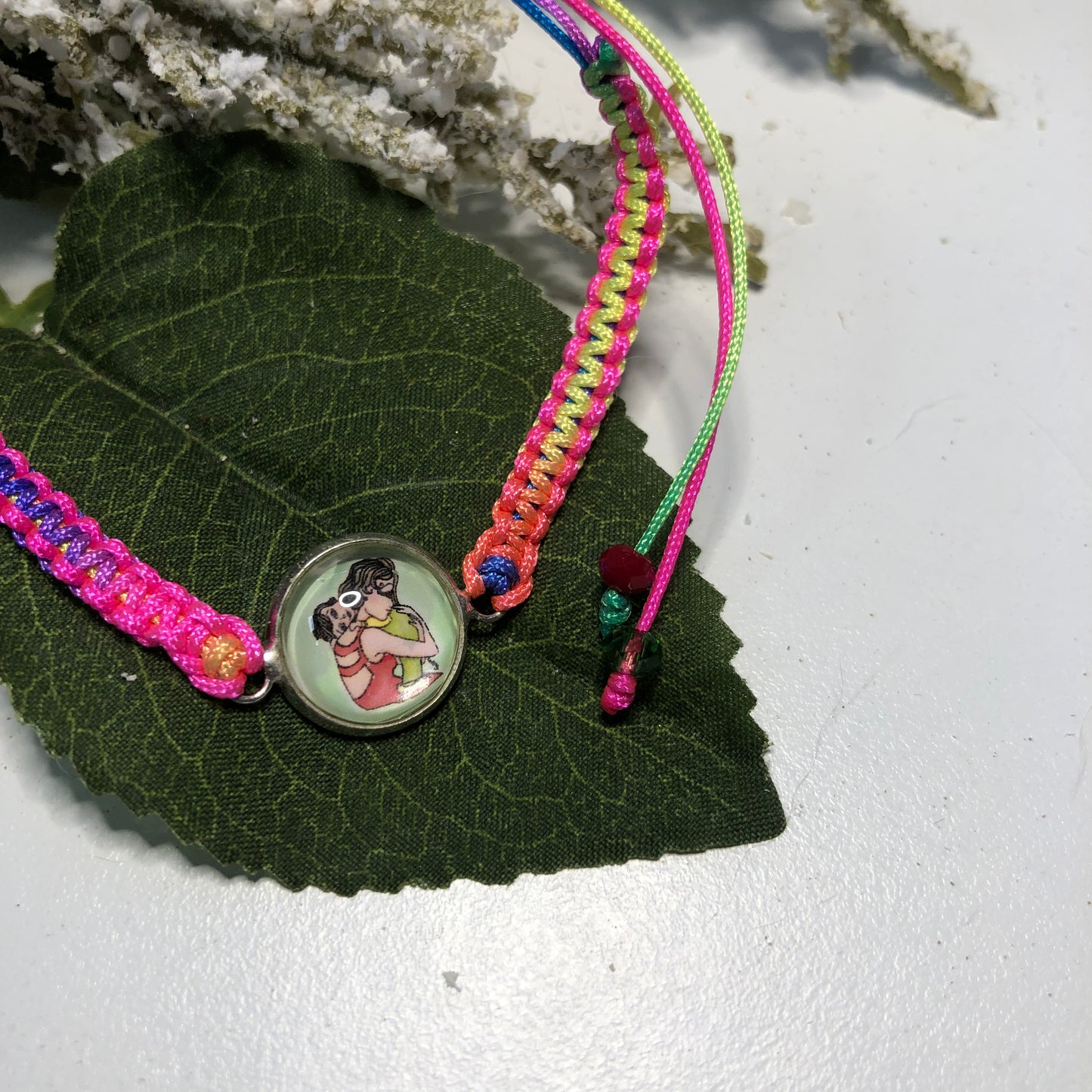 Mom and baby colorful Macrame bracelet