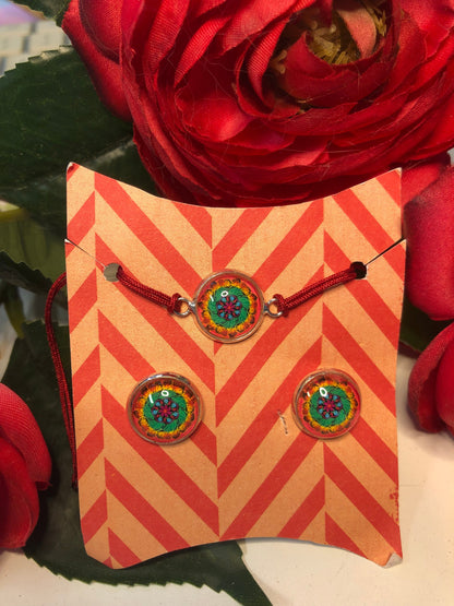 Mandala bracelet and earrings
