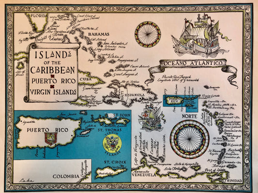 Litografía - Islands of the Caribbean