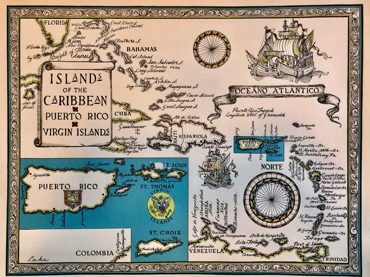 Litografía - Islands of the Caribbean