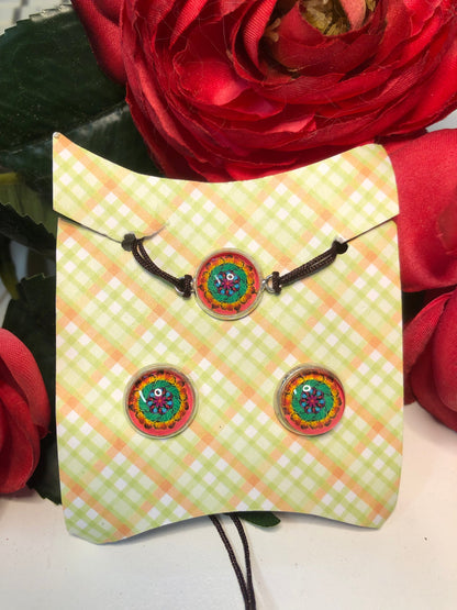 Mandala bracelet and earrings