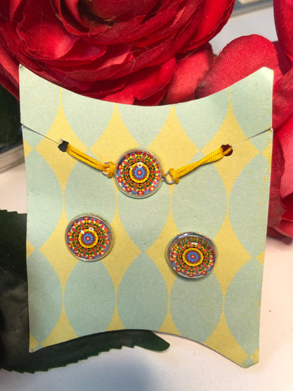 Mandala bracelet and earrings