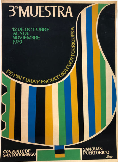 Cartel - 3ra Muestra de Pintura y Escultura Puertorriquena