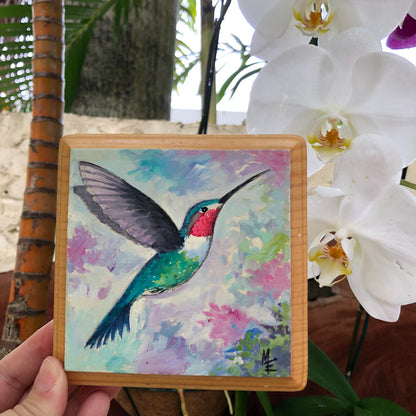 Artesanía - Pájaro  "Colibrí colorido"