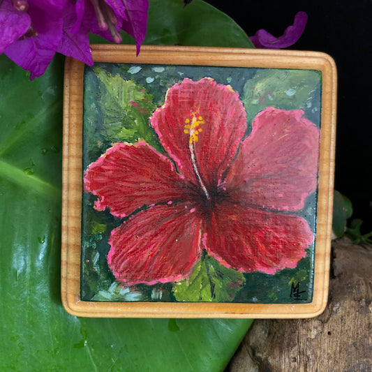 Artesanía - Flor de maga roja 2