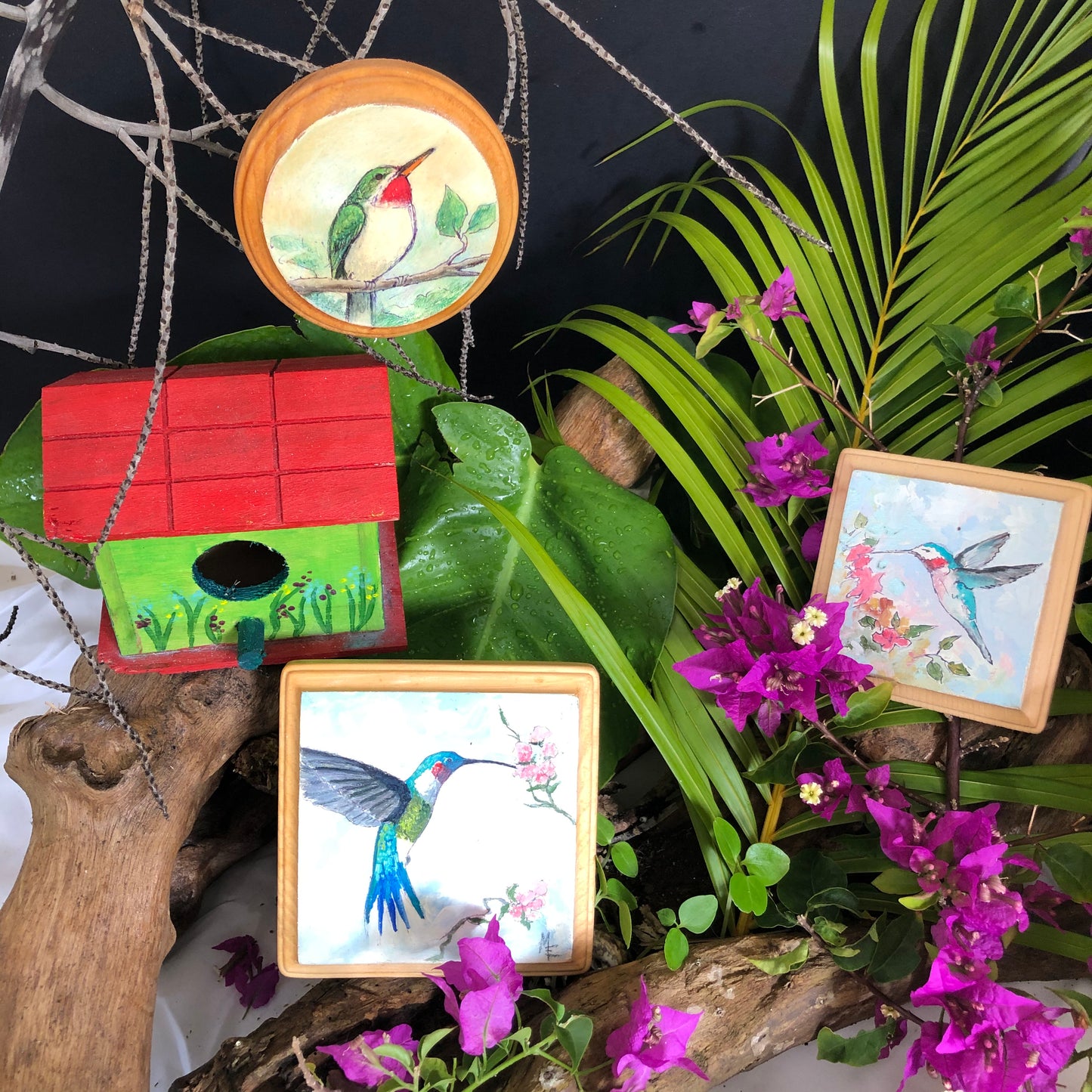 Artesanía - Pájaro  "Colibrí colorido"