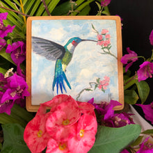 Artesanía - Pájaro  "Colibrí con flores"