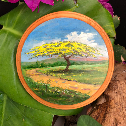 Artesanía - Flamboyan Amarillo redondo