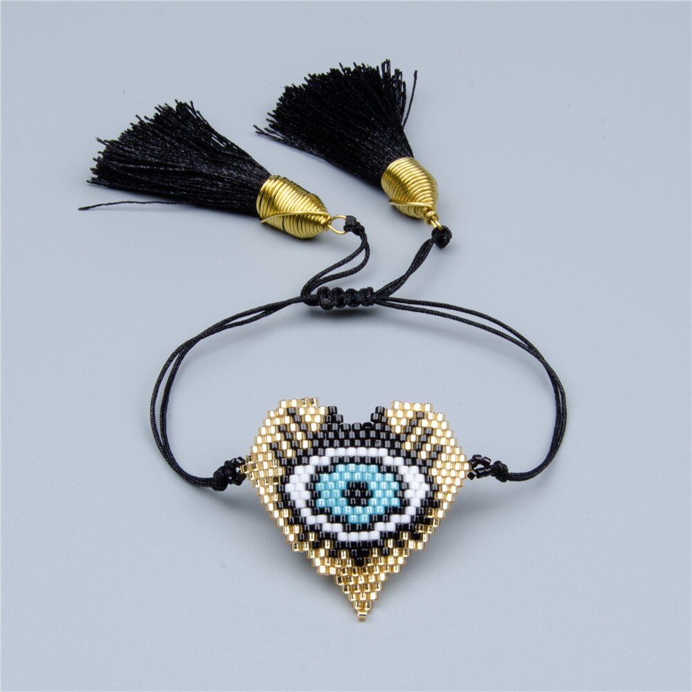 Go2boho Evil Eye Bracelets Miyuki Bracelet Turkish Eye Jewelry Mexican Heart Red Love Pulseras Women Bileklik Handmade 2021 Gift