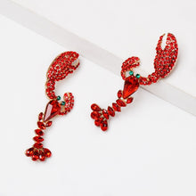 Multicolor Crystal Lobster Earrings