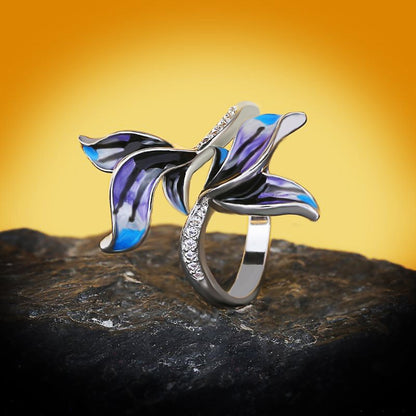 925 Silver Blue Mermaid Tail Ring