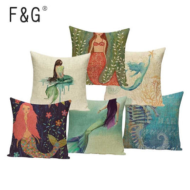 Mermaid Marine Style Cushion Covers