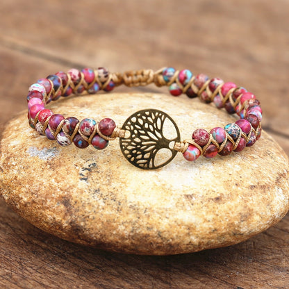 Boho Double Layer Natural Stone Jasper Bracelets
