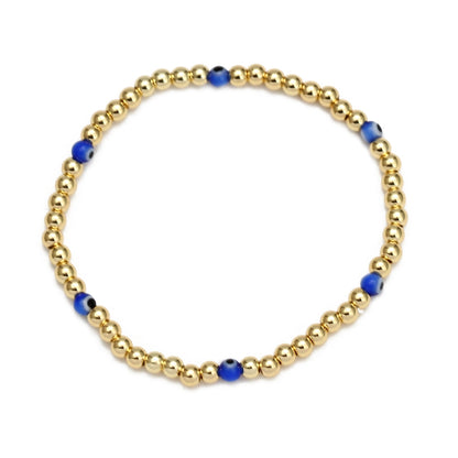 Boho Lucky Eye Pearl Metal Beads Bracelet