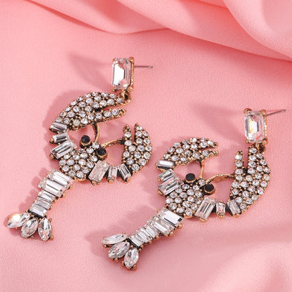 Lobster Crystal Earrings