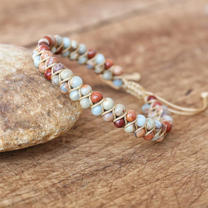Boho Double Layer Natural Stone Jasper Bracelets