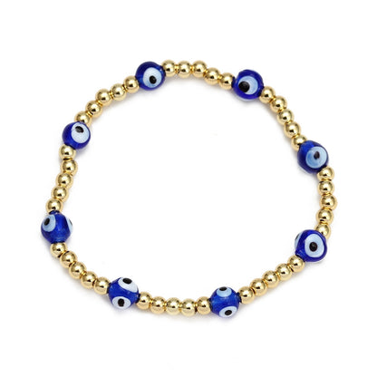 Boho Lucky Eye Pearl Metal Beads Bracelet