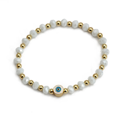 Boho Lucky Eye Pearl Metal Beads Bracelet