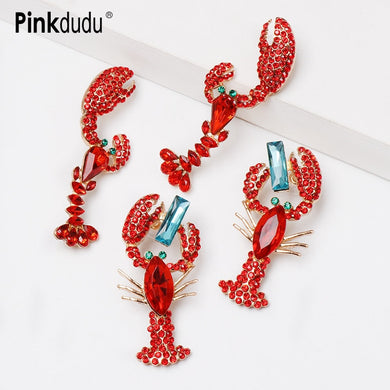Multicolor Crystal Lobster Earrings
