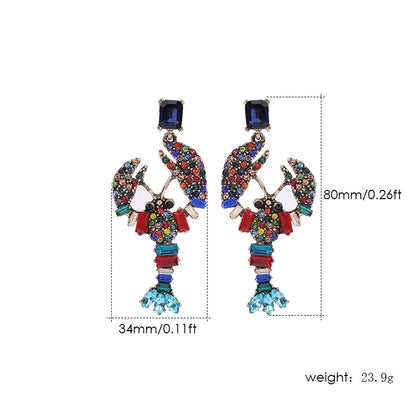 Lobster Crystal Earrings